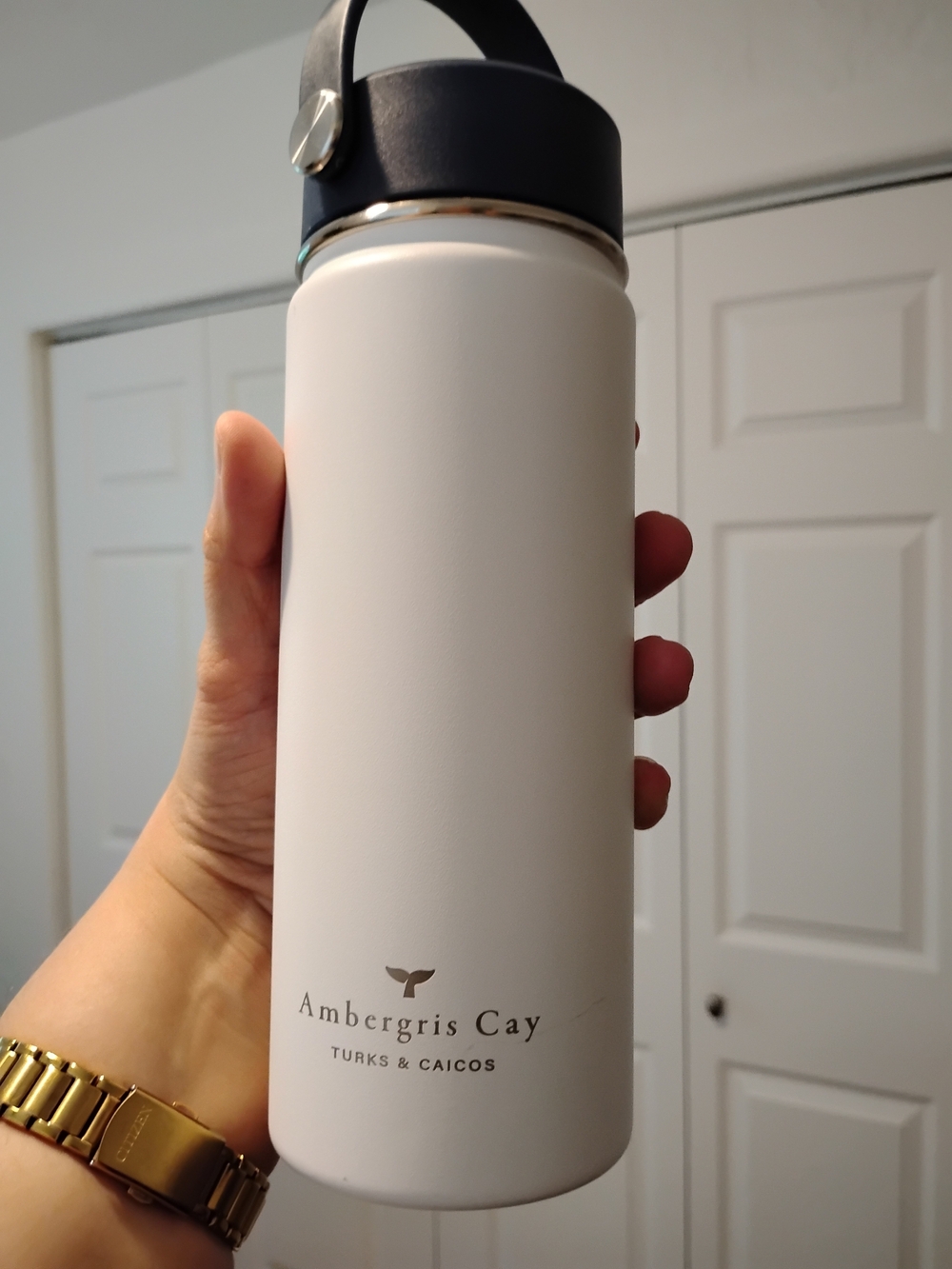 Private Island Ambergris Cay Turks & Caicos Stainless Steel Water Bottle